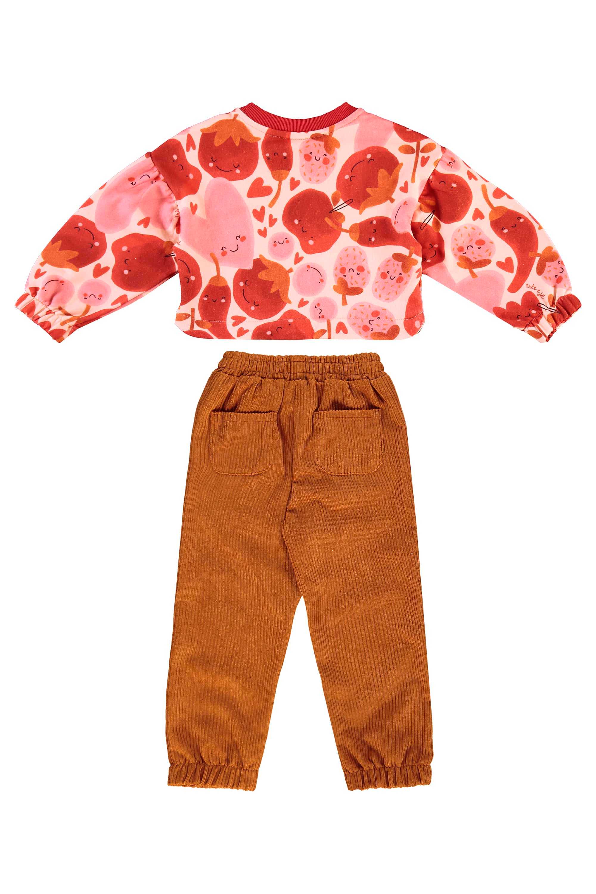 Conjunto Infantil Frutas Vermelhas com Blusão Cropped e Calça (Off White) Três e Já - Imagem 40